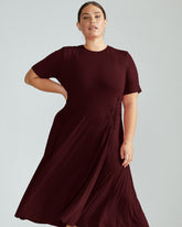 Devi Liquid Jersey Dress - Black Cherry
