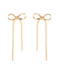 Aurate Herringbone Bow Earrings