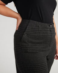Audrey Tailored Ponte Pants - Storm Houndstooth