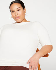 Bella Boatneck Tee - White