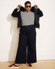 Satin Bomber Jacket - Black