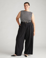 Palais Cooling Cupro Wide Leg Pant - Black