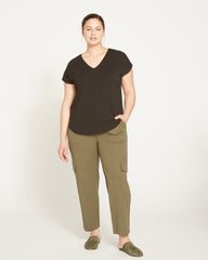 Karlee Stretch Cotton Twill Cargo Pants - Ivy