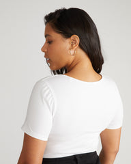 Scoop Neck Tee - White