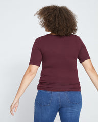 Foundation Short Sleeve V-Neck Tee - Black Cherry