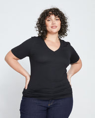 Foundation Short Sleeve V-Neck Tee - Black