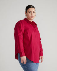 Elbe Popover Stretch Poplin Shirt Classic Fit - Cerise
