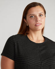 Executive Ponte Dress - Storm Houndstooth