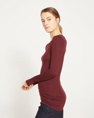 Foundation Long Sleeve Crew Neck Tee - Black Cherry