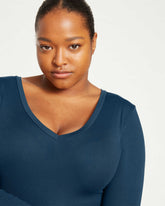 Foundation Long Sleeve V-Neck Tee - Deep Sea