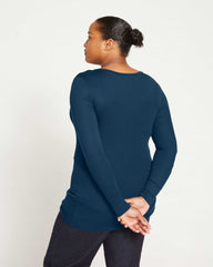 Foundation Long Sleeve V-Neck Tee - Deep Sea