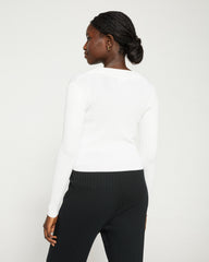 Knitted Wrap Cardigan - Cream