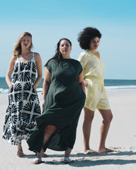 Sunset Linen Flounce Dress - Luscious Green