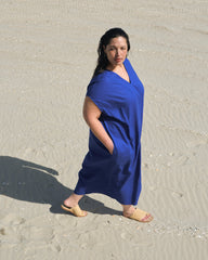 Cabana Linen Kaftan - Ultramarine