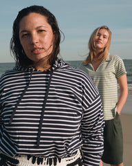 Baja Breton Stripe Hoodie - Navy/White Stripe