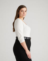 Light-As-Air Long Sleeve V Neck Tee - Vapor