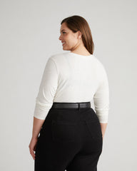 Light-As-Air Long Sleeve V Neck Tee - Vapor