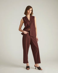 Lou Barrel Leg Linen Pants - Brulee