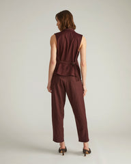 Lou Barrel Leg Linen Pants - Brulee