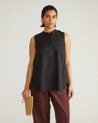 Cameo Linen Tunic - Black