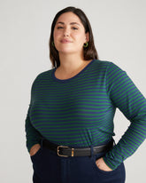 Long Sleeve Tee Rex - Cenote/Jardin Stripe