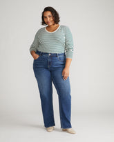 Long Sleeve V Rex - Bone/Botanic Stripe