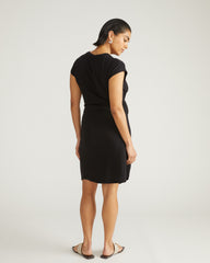 Misa Linen Jersey Tie Dress - Black