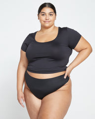 LaserSmooth High Rise Thong - Black