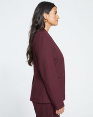 Lennox Collarless Ponte Blazer - Black Cherry