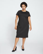 Executive Ponte Dress - Slate Pinstripe