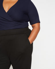 Pull On Bootcut Ponte Pants - Black