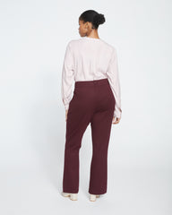 Pull On Bootcut Ponte Pants - Black Cherry