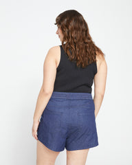Capri Chambray Shorts - Dark Indigo