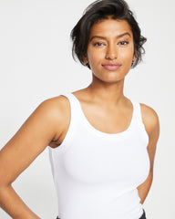 Roitfeld Ribbed Tank - White