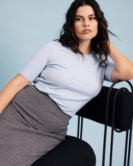 Savvy Fine Knit Sweater Top - Silver Blue