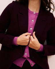 Bianca Double Breasted Ponte Blazer - Black Cherry