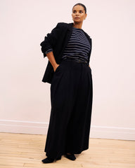 Montauk Breton Stripe Bell Sleeve Top - Navy Pinstripe