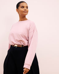 Long Sleeve Relaxed Tee - Pale Mauve