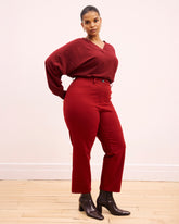 Cigarette Ponte Pants - Garnet