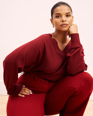 Cigarette Ponte Pants - Garnet