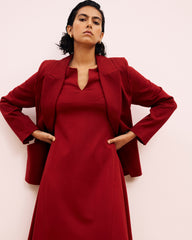 Saskia Ponte Dress - Garnet