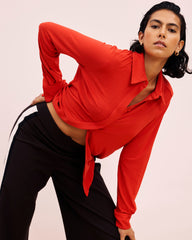 Elbe Liquid Jersey Shirt Classic Fit - Lipstick