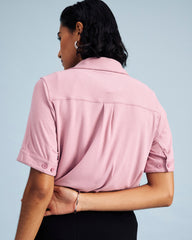 Chelsea Liquid Jersey Short Sleeve Shirt - Pale Mauve