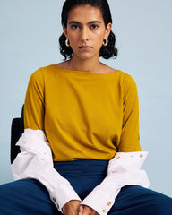 Bella Boatneck Tee - Mustard