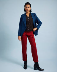 Long Cigarette Ponte Pants - Garnet