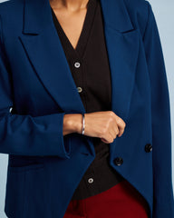 Bianca Double Breasted Ponte Blazer - Deep Teal