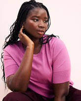 Savvy Fine Knit Sweater Top - Purple Vision