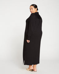 Sally Liquid Jersey Shirt Dress - Black