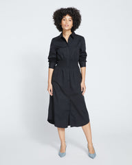 Hamptons Smocked Shirtdress - Black