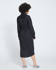 Hamptons Smocked Shirtdress - Black